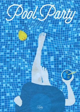 Pool Party retro poster