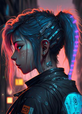 Neon Cyberpunk Girls 004