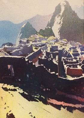 Machu Picchu Peru artwork