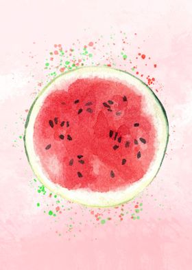 watermelon watercolor