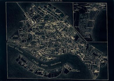 Venezia vintage dark map