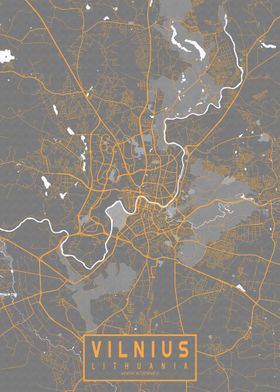 Vilnius City Map Bauhaus