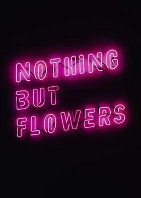 Neon Text Art Flowers