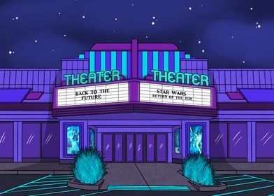 The Movie Theatre at Night