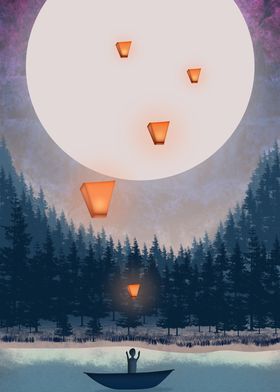 moon and lamp paint