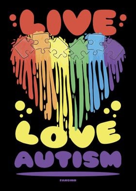 Love life autism heart asp