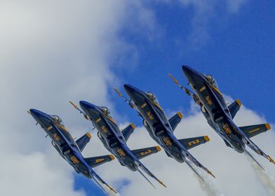 Blue angles in formation 