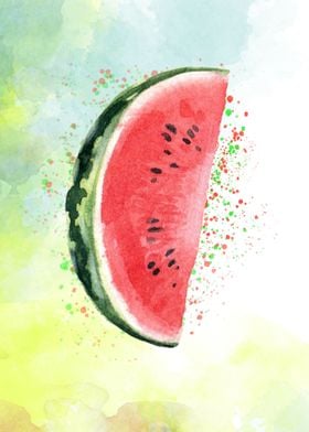 watermelon watercolor