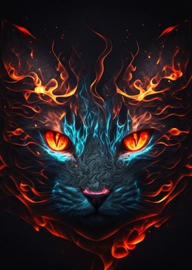 Paint Fire Cat Face New