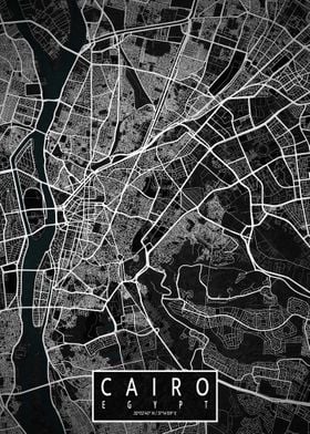 Cairo City Map Dark