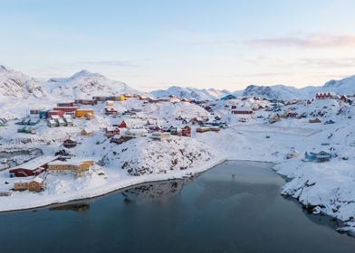 Village in the snow