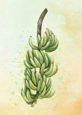 banana watercolor