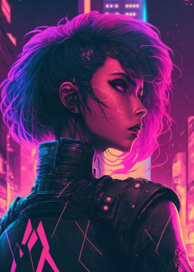 Neon Cyberpunk Girls 008