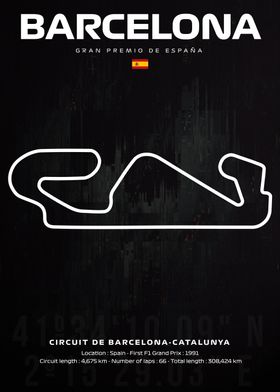 F1 Barcelona circuit map