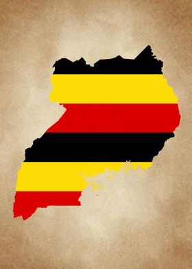 Uganda map vintage       