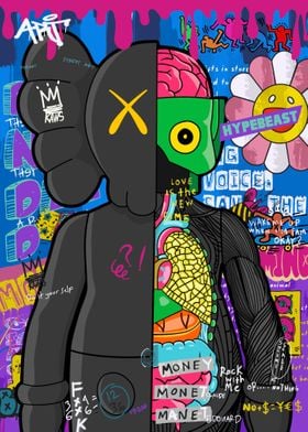 Kaws graffiti style