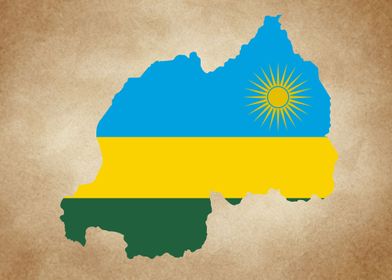 Rwanda map vintage