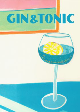 Blue Gin Tonic Cocktail