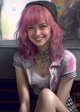 Pink Haired Emo Chick