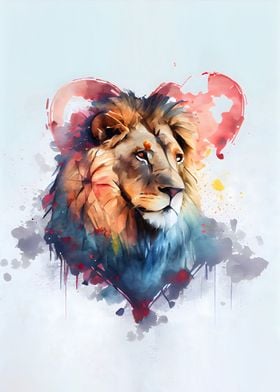 Lion Face WaterColor