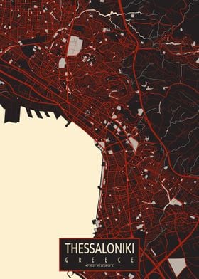 Thessaloniki Map Vector