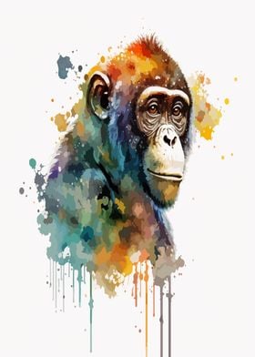  Monkey Watercolor