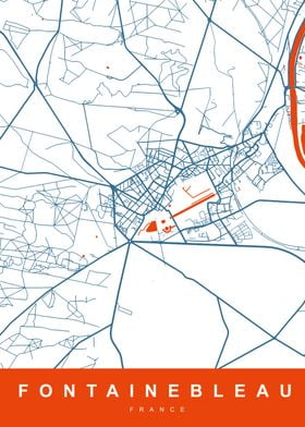 Map FONTAINEBLEAU FRANCE