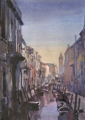 Venice Italy canal art