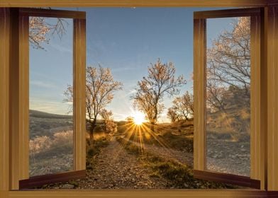 Open window road field