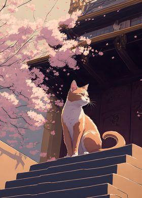 Orange Cat In Spring