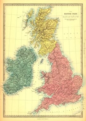 Vintage British Isles map