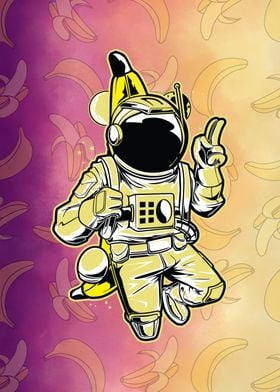 Banana Astronaut in Space