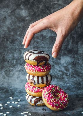 Colored donuts