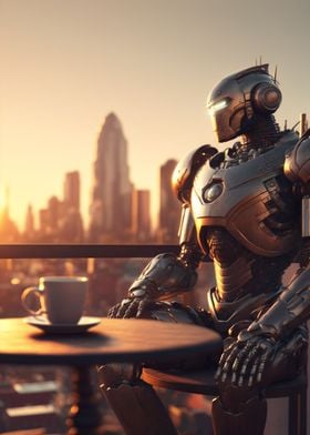 Robot having a coffee