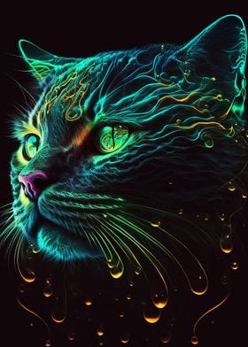 Paint Green Smoke Face Cat