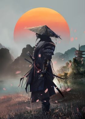 Samurai Warrior Sunset