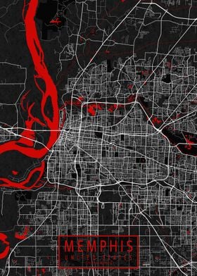 Memphis City Map Oriental