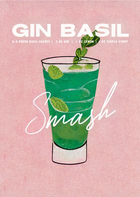 Gin Basil Smash Pink Room