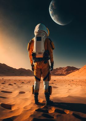 Astronaut on New Planet