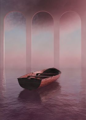 Boat Pink 3D Surrealism 