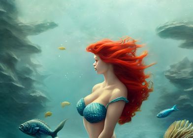 mermaid and sea