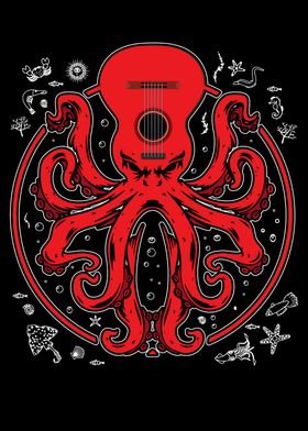 Octopus Guitar Player Gift