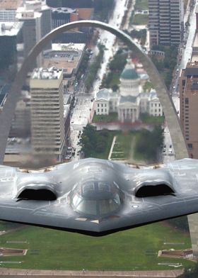 B2 over the St Louis Arch