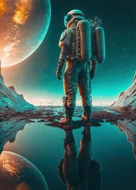 Astronaut on New Planet