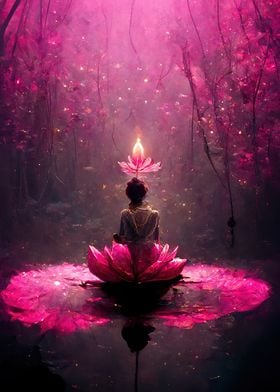 A Fairy On A Pink Flower