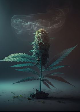 Smoking Cannabis Plant' Poster by Paul Krueger | Displate