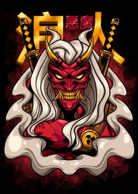 samurai devil illustration
