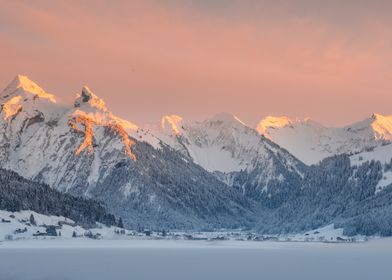 Winter Sunset Switzerland