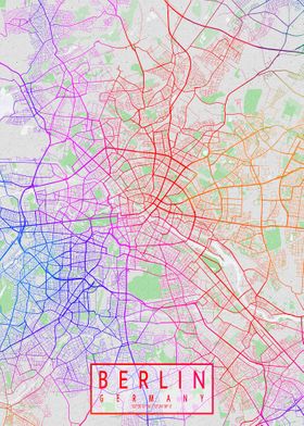 Berlin City Map Colorful