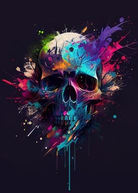 Colorful Skull Painting